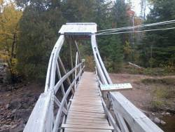 SHT rickety bridge over split rock river