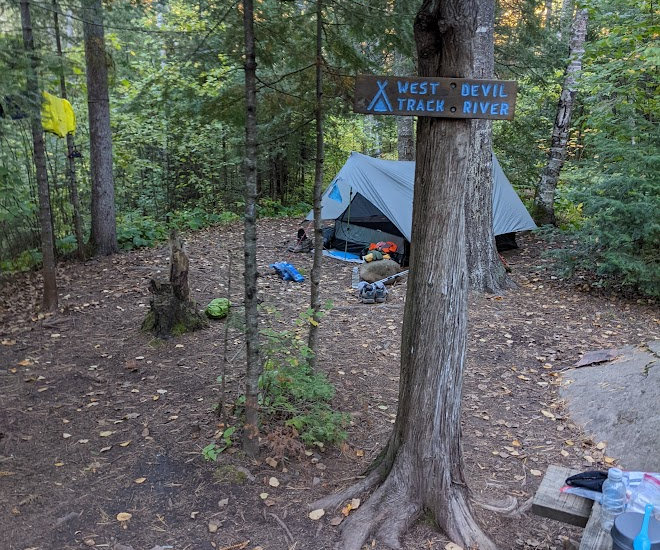Superior Hiking West Devils Track campsite